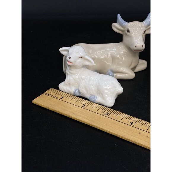 International Bazaar Pastel Nativity Donkey Cow Lamb Replacement Pieces LOT 3 - Picture 3 of 16